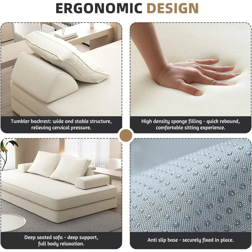 HUANZHUANG 3 In 1 Convertible Sofa Bed For Living Room