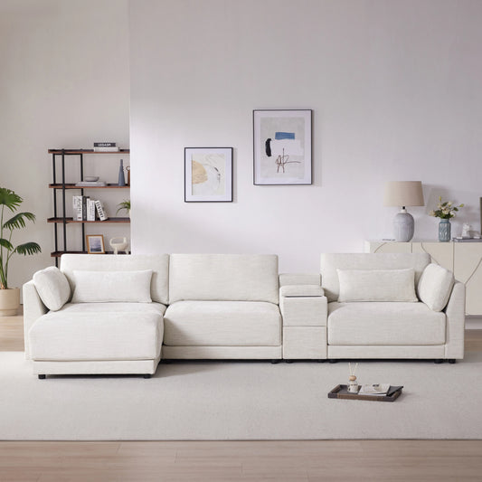 Wavesloop Modular Sectional Sofa With Storage Ottoman