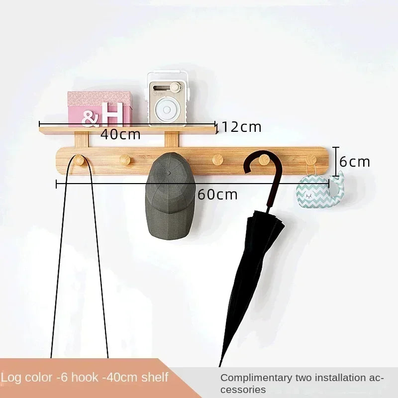 Oeny Multifunctional Coat Rack With Wall Hooks And Shelving