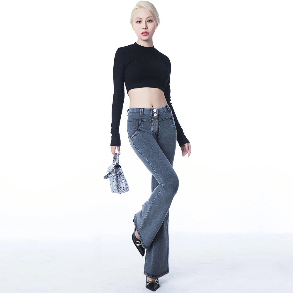 Non-Animalcn Vintage Bell Bottom Jeans Buttoned Skinny