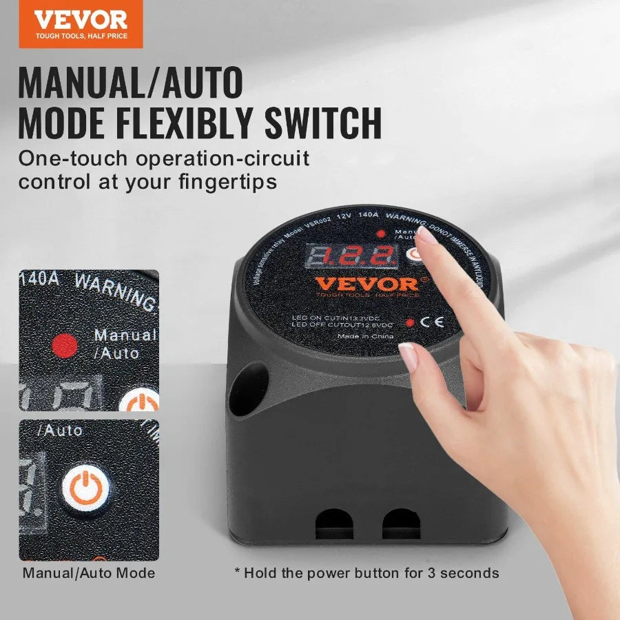 Smart Dual Battery Isolator Kit with LCD Display and Relay