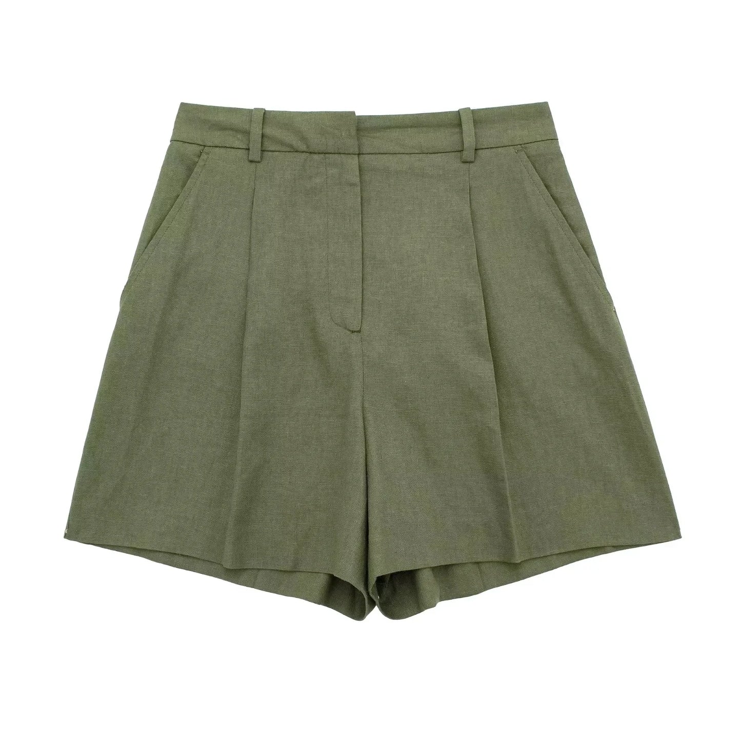 TRAFZA Women Casual Vintage Pant Suit Vest Shorts Set