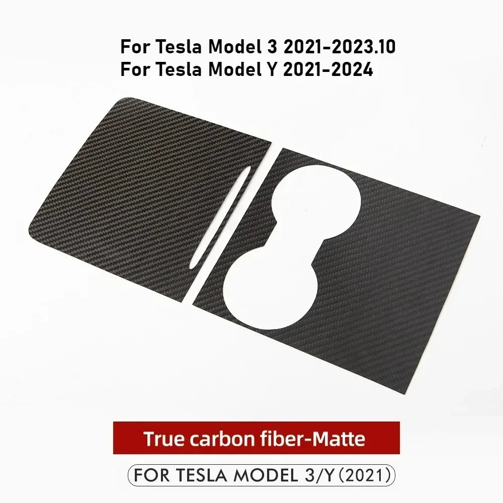 Carbon Fiber Center Console Cover For Tesla Model 3 Y