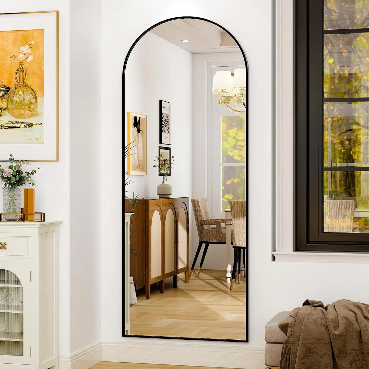HARRITPURE Mirror With Aluminum Alloy Frame For Living Room