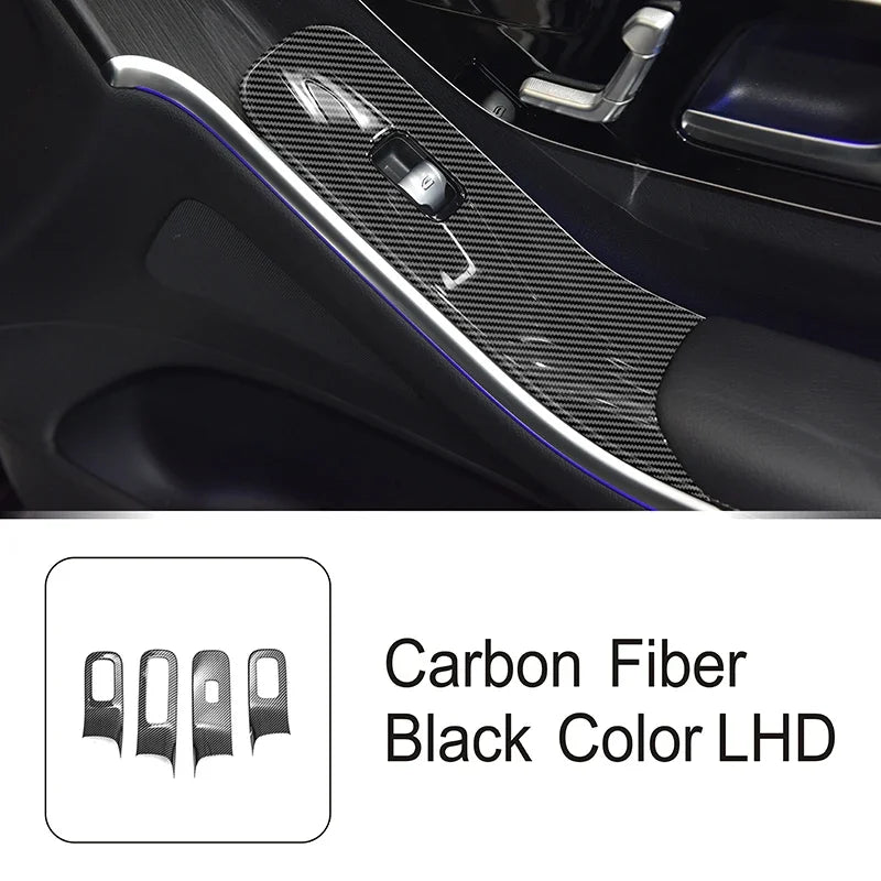 Carbon Fiber Window Lift Panel Cover for Mercedes Benz S Class