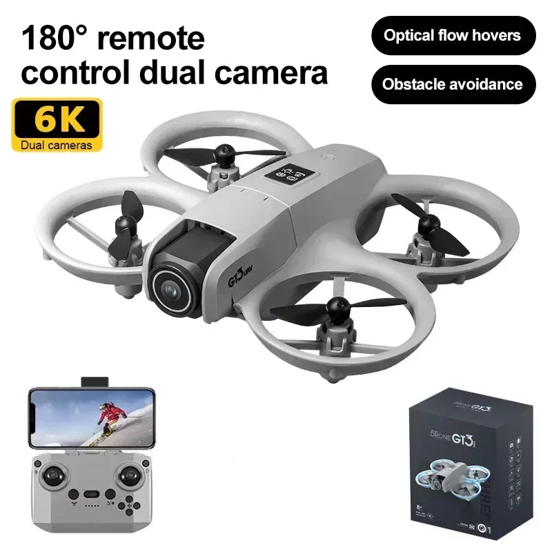 GT3 Mini LED Foldable Drone GPS 8K HD Dual Camera Brushless Motor Obstacle Avoidance Quadcopter RC Toys Gifts