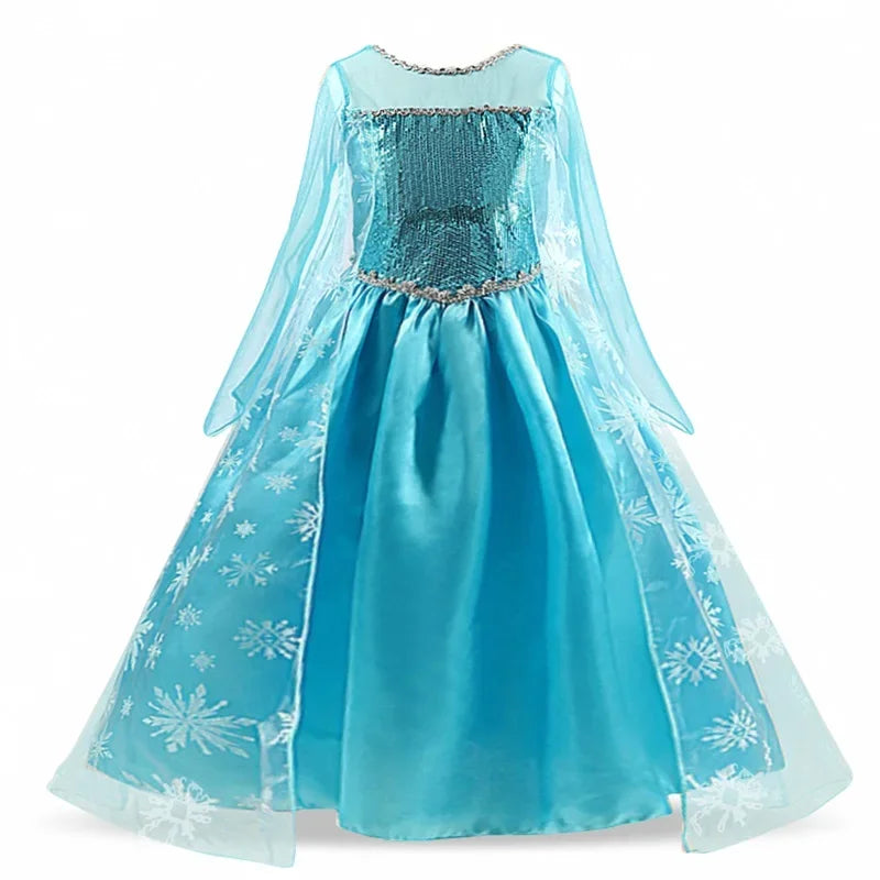 Girls Snow Queen Elsa Costume for Carnival Party Fun