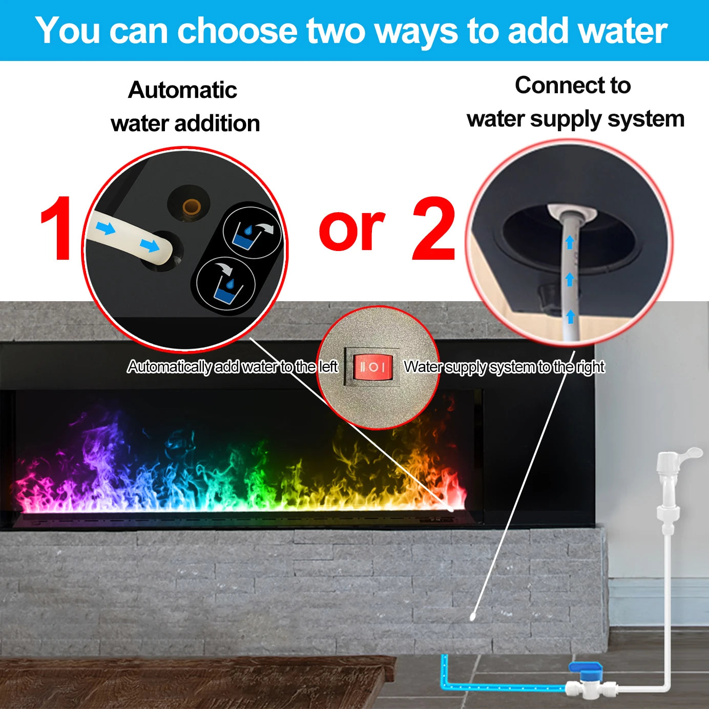 AFLYEVER Smart Atomization Fireplace With 3D Flame And Remote