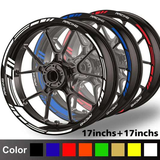 AnoleStix Reflective Motorcycle Wheel Stickers Rim Decal Kit