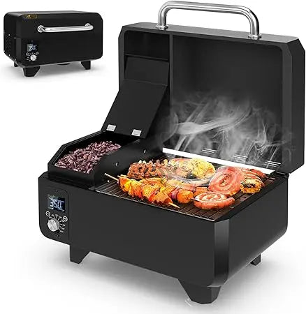 Portable Wood Pellet Grill and Smoker with Temperature Control