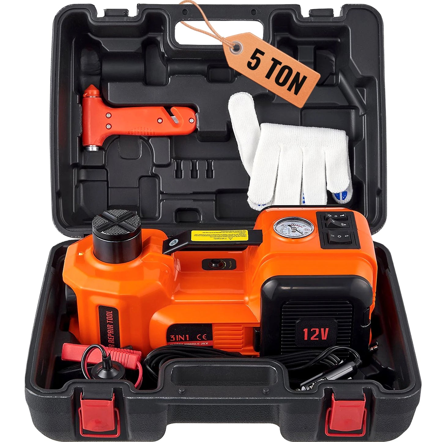 Electric Car Jack for Quick Tire Changes and Repairs with 5 Ton Capacity