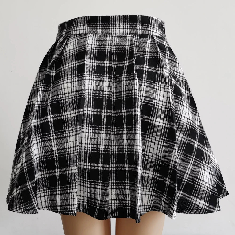 Gothic Chic Pleated Mini Skirt for Stylish Summer Fashion
