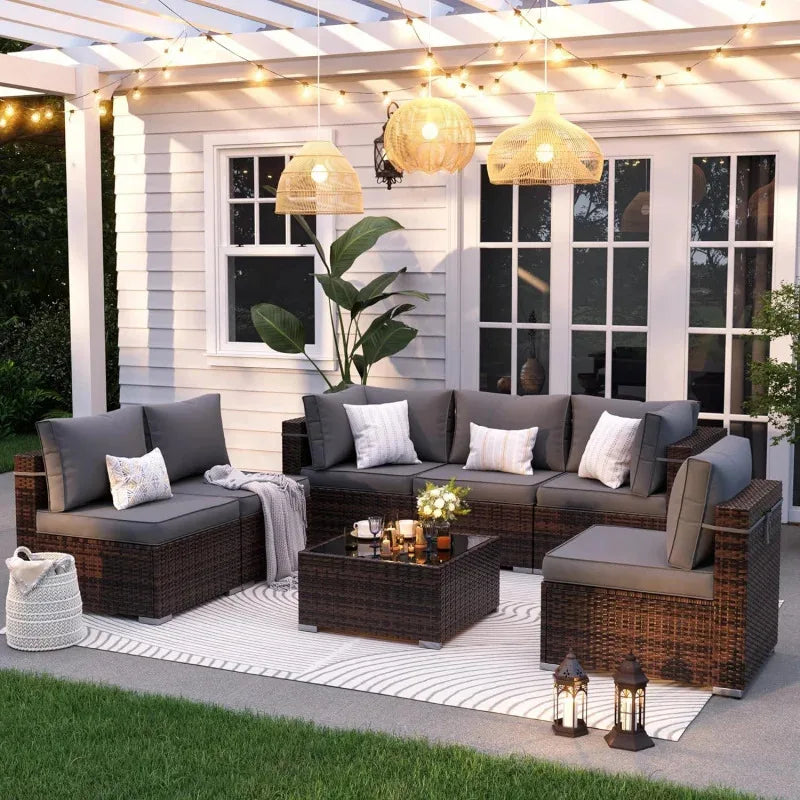Outdoor Sectional Patio Furniture Set with Waterproof Cover