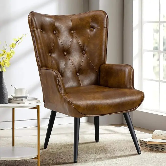 Modern Velvet Tufted Wingback Accent Chair for Cozy Lounging