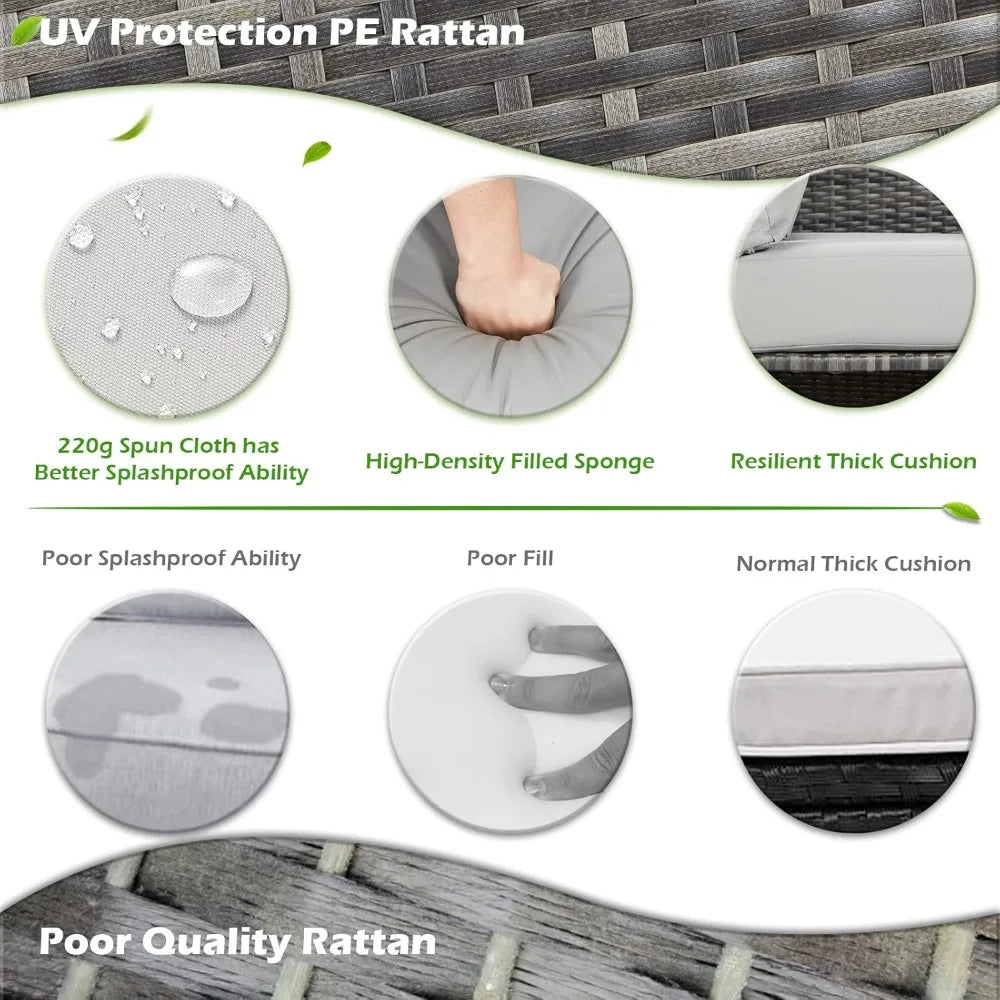 TANGXU Outdoor Patio Furniture Set With Dining Table And Chairs All Weather Wicker