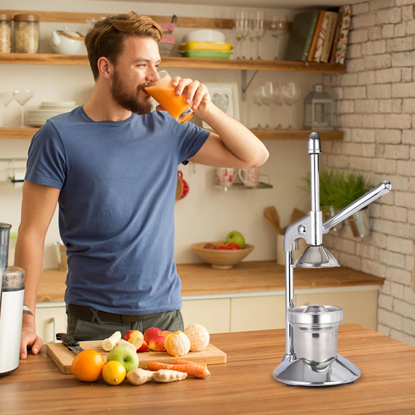 Stainless Steel Manual Citrus Juicer for Fresh Juice Extraction