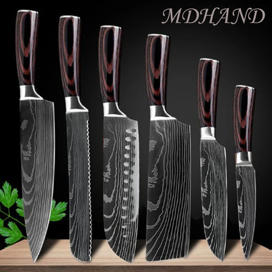 Damascus Style Chef Knife for Precision Slicing and Utility