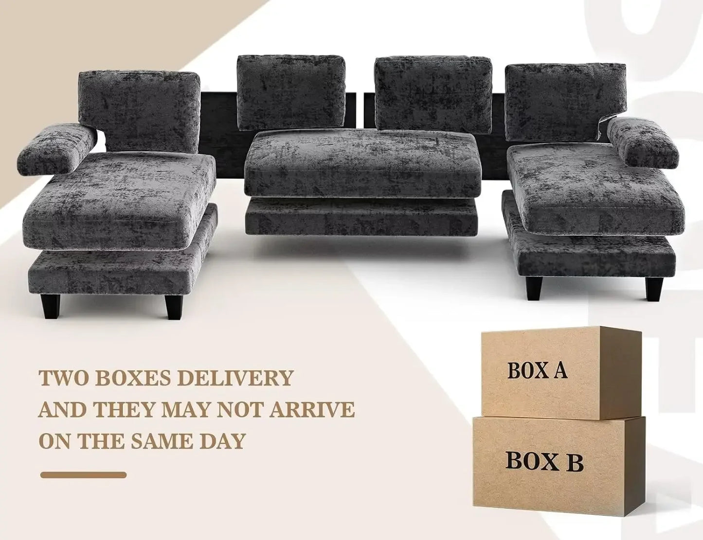 Txtin's U Shaped Sectional Sofa With Double Chaise