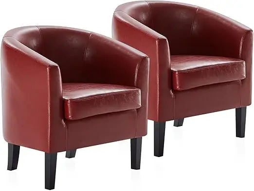 Linen Round Accent Barrel Chairs Set of Two