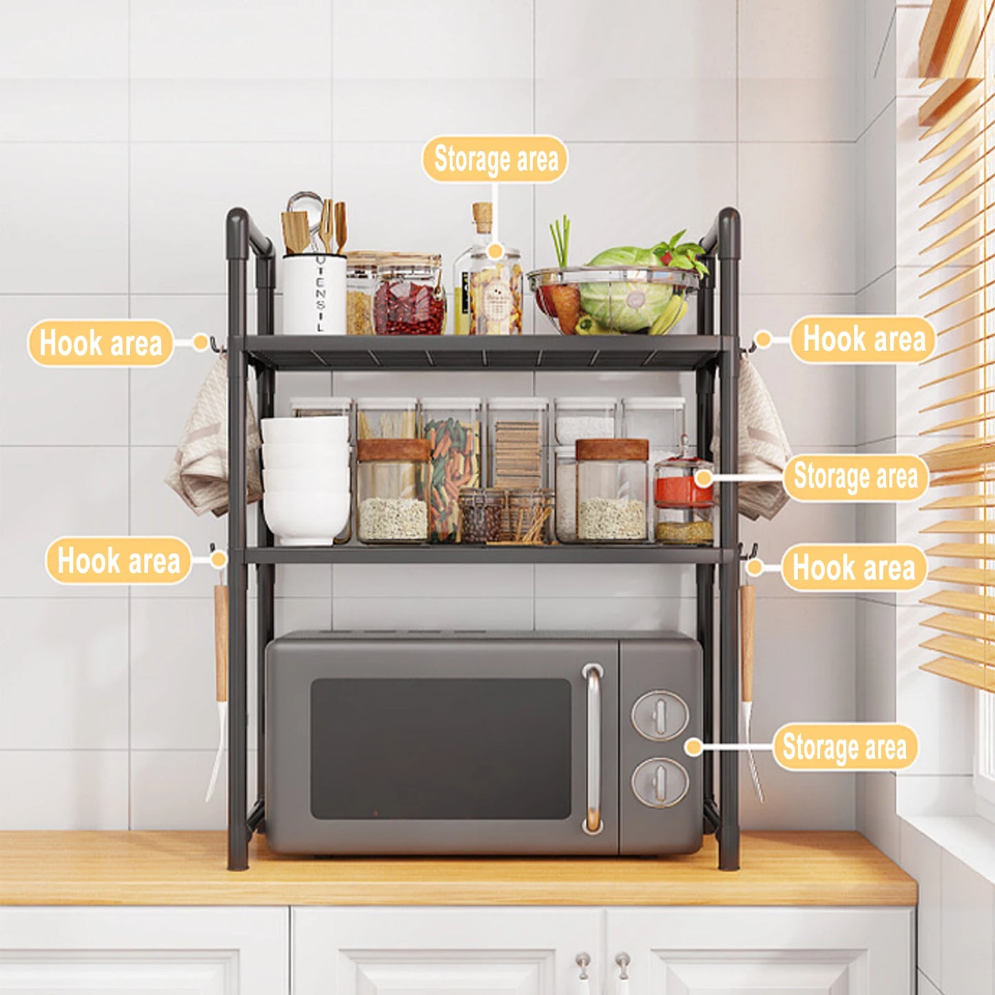 Microwave Shelf Kitchen Storage Rack Multi Layer Organizer