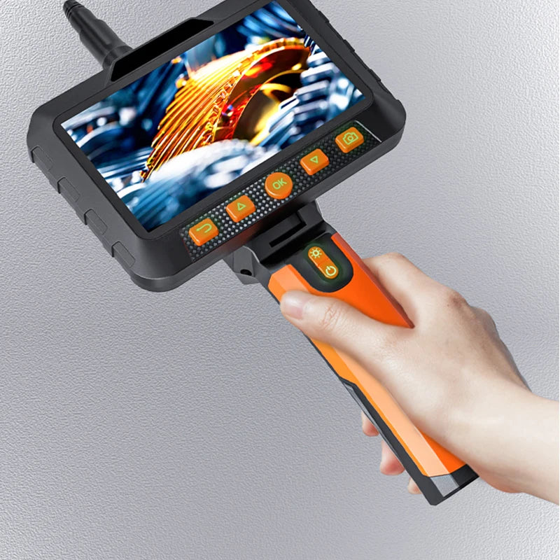 5 Inch Screen Handheld Endoscope Camera 1 to 15 Meter HD 1080P Single Dual Triple Lens 5MP Autofocus Pipe Inspection Borescope Tool Case