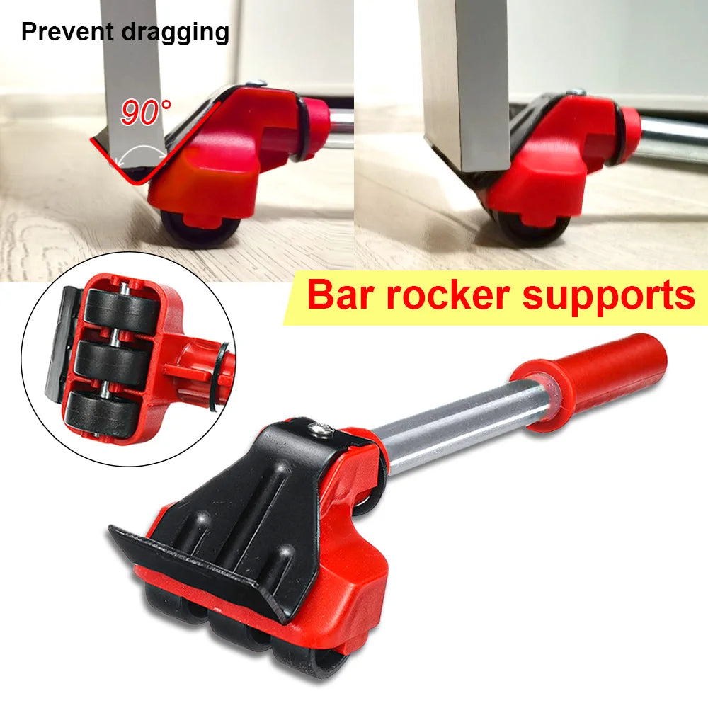 Choice Five Piece Furniture Mover Tool Set With Four Wheels