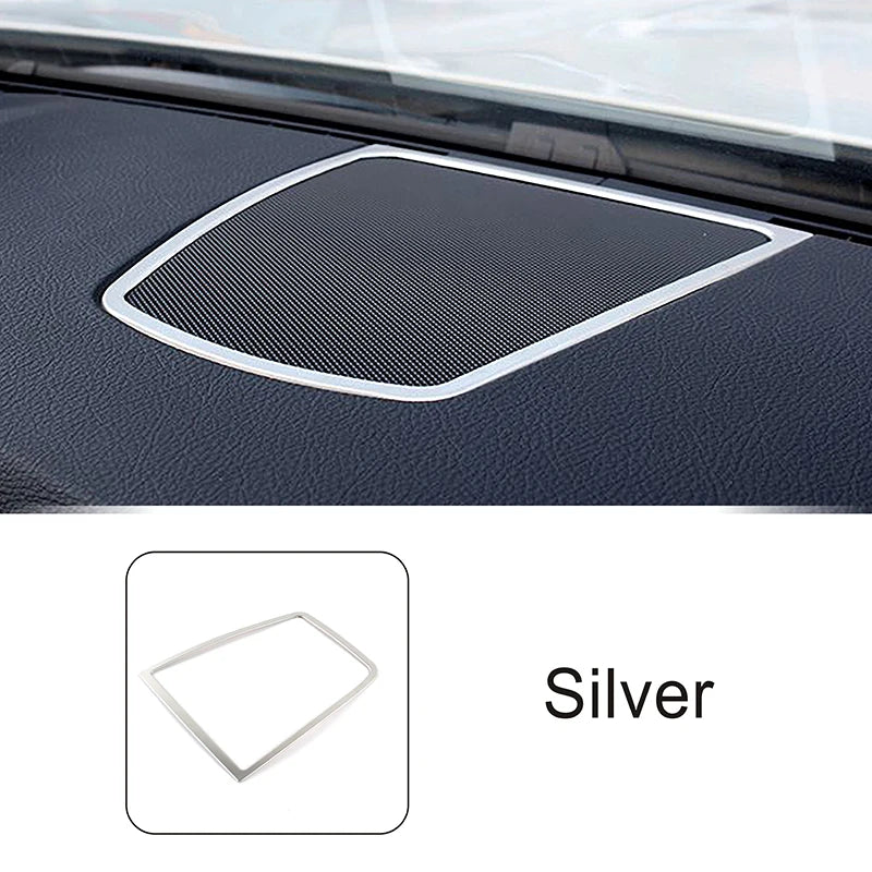 Stainless Steel Dashboard Speaker Panel Trim For BMW 5 Series