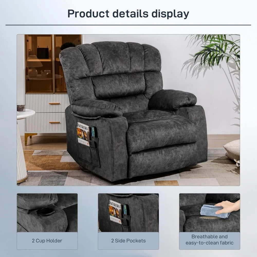 XMSJ Modern Recliner Chair Ergonomic Lounge Single Sofa