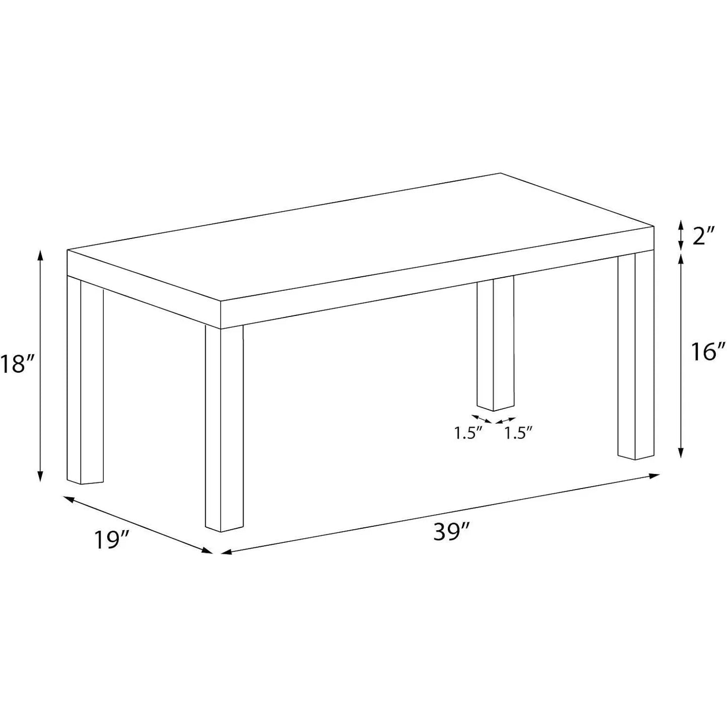 Modern Coffee Table with Wood Grain Finish