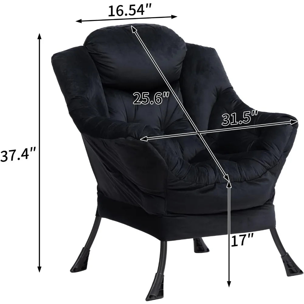 Cozy Fabric Lazy Chair Lounge Armchair for Living Room