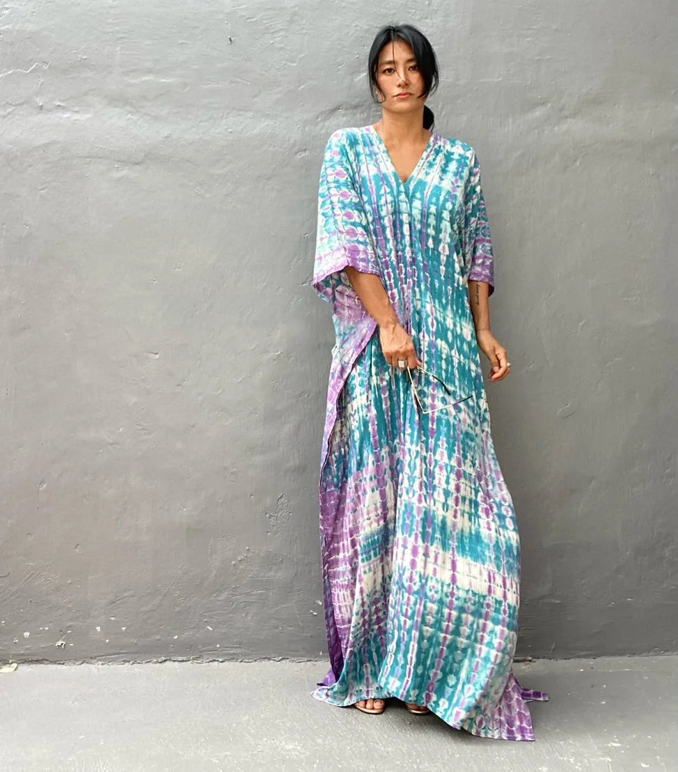 Plus Size Women Beach Coverup Casual Kaftan Swimwear Dress
