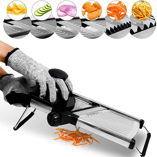 Adjustable Stainless Steel Vegetable Mandoline Slicer for Easy Chopping