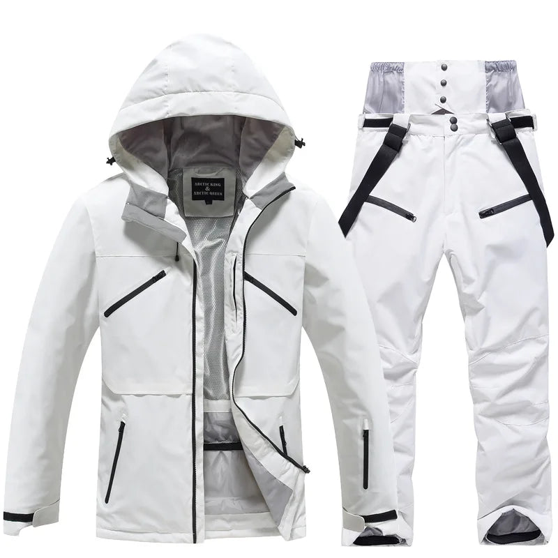 Arctic Queen Women's Ski Suit Hooded Waterproof Windproof Jacket Pants