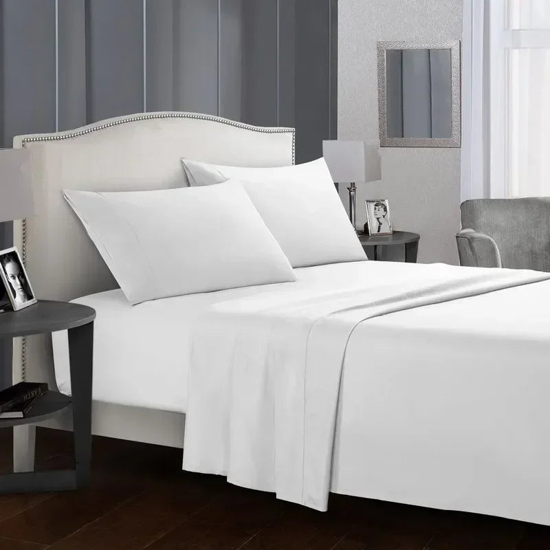 Solid Color Soft Brushed Bedding Set with Pillowcases