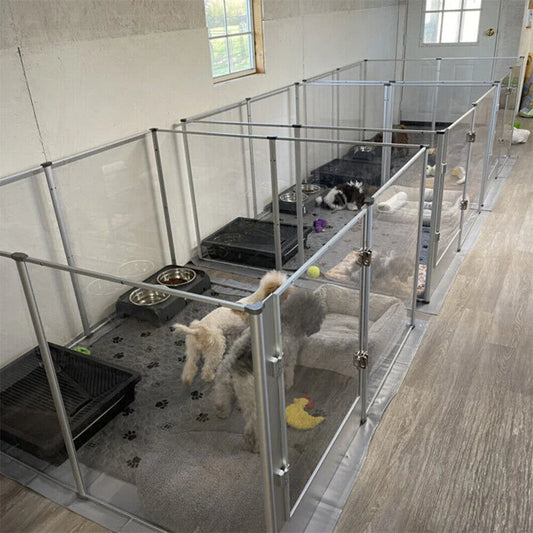 1Pc Large Acrylic Dog Playpen Cage Indoor Enclosure Puppy Playpen with Waterproof Fertility Pad