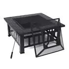 Portable BBQ Grill with Fire Poker and Mesh Cover