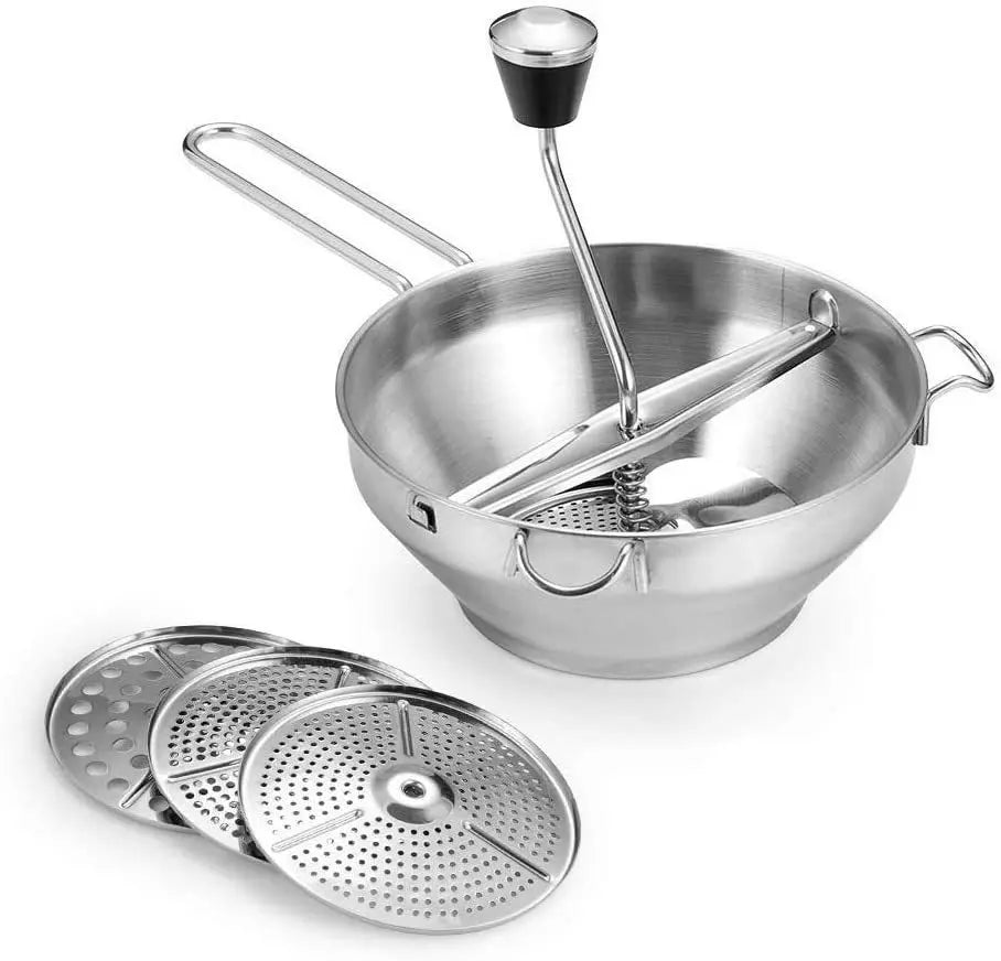 Multifunctional Stainless Steel Food Mill and Potato Masher