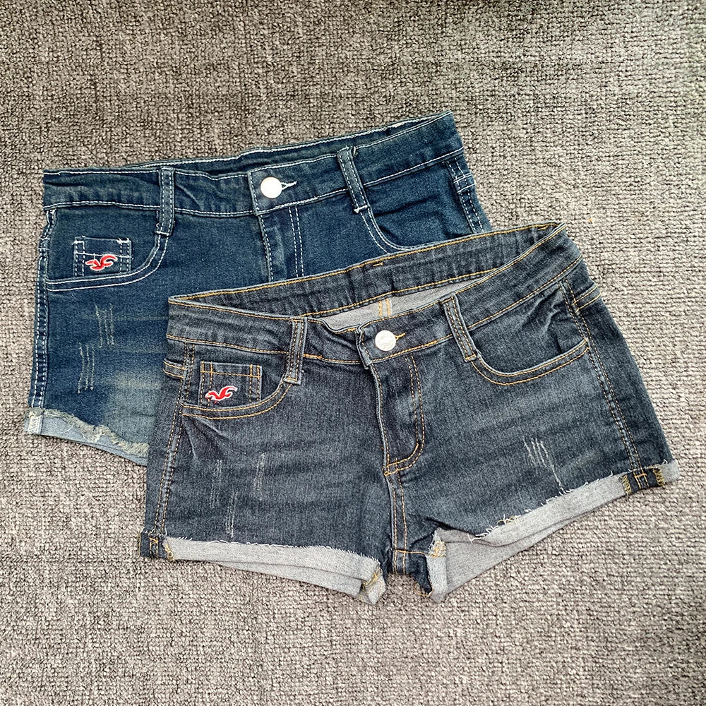 Korean Low Waist Slim Fit Denim Shorts Women