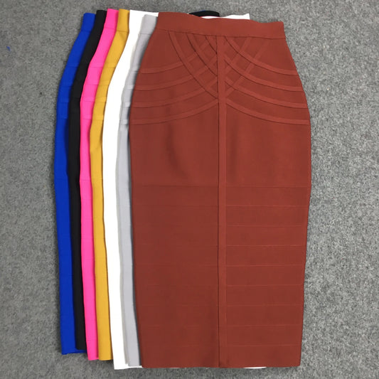Elegant High Waist Bodycon Pencil Skirt for Office Ladies