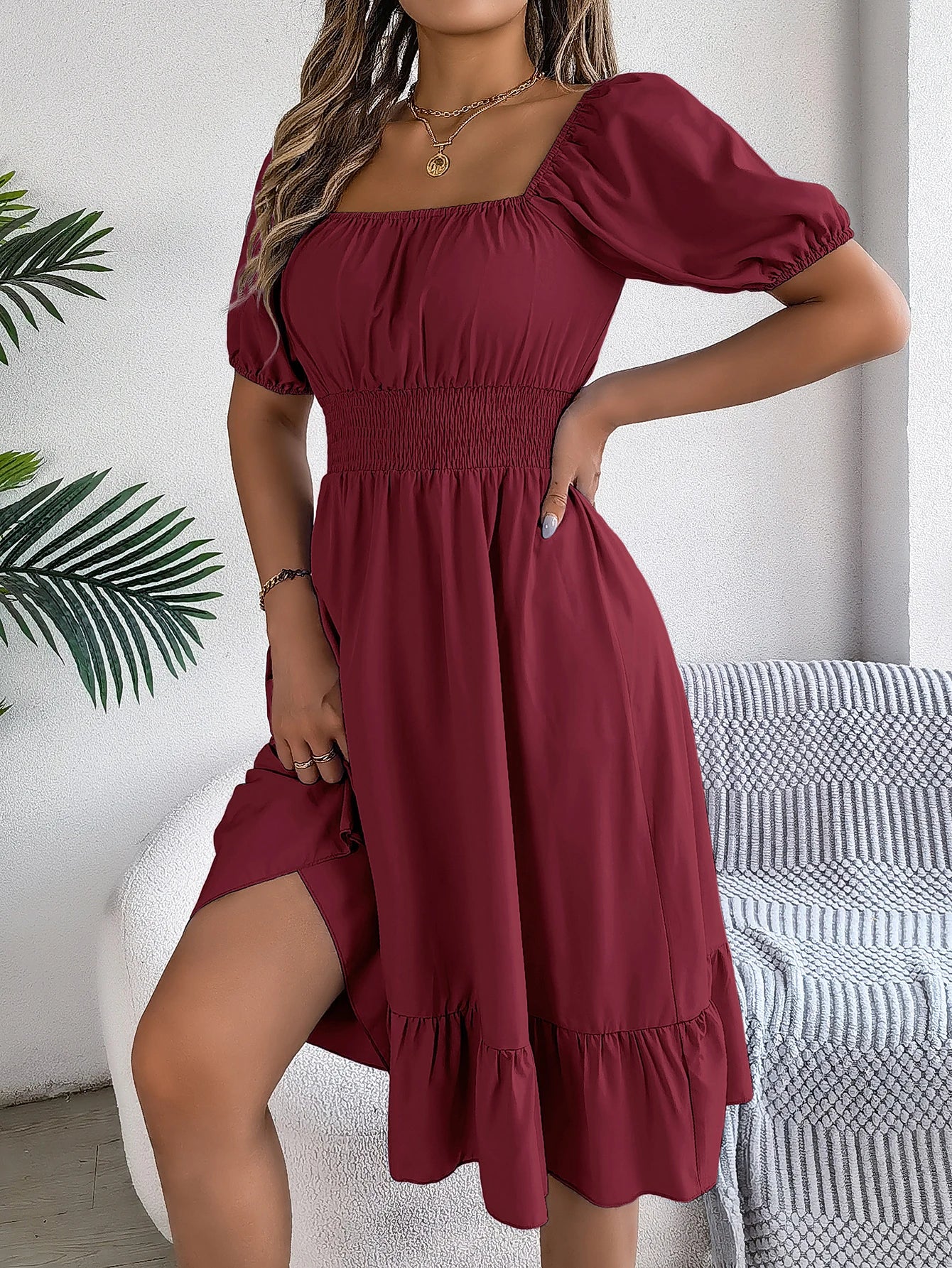 LUSMAYCN Elegant Spring And Summer High Waisted Dresses