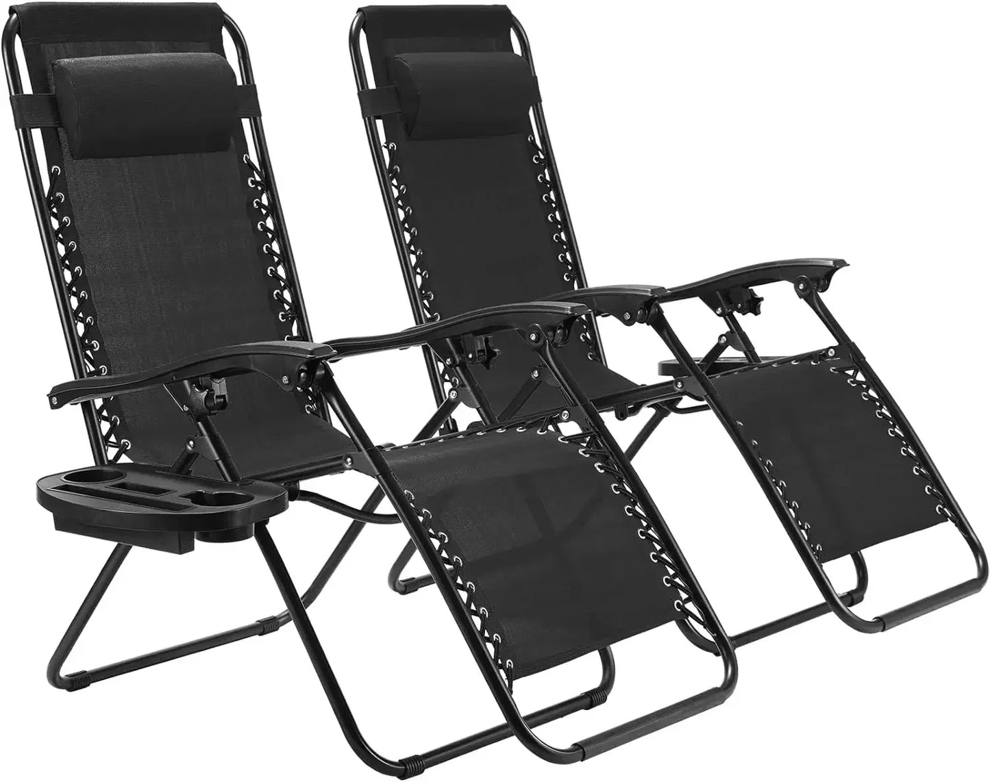 Folded Outdoor Zero Gravity Folding Lounge Chair Cup Holder