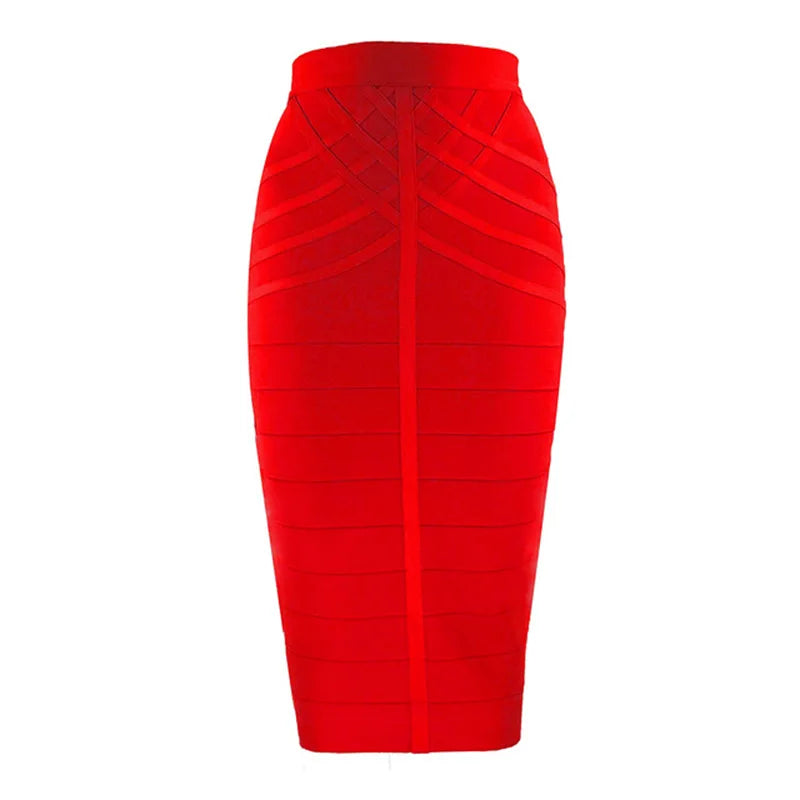 Elegant High Waist Bodycon Pencil Skirt for Office Ladies