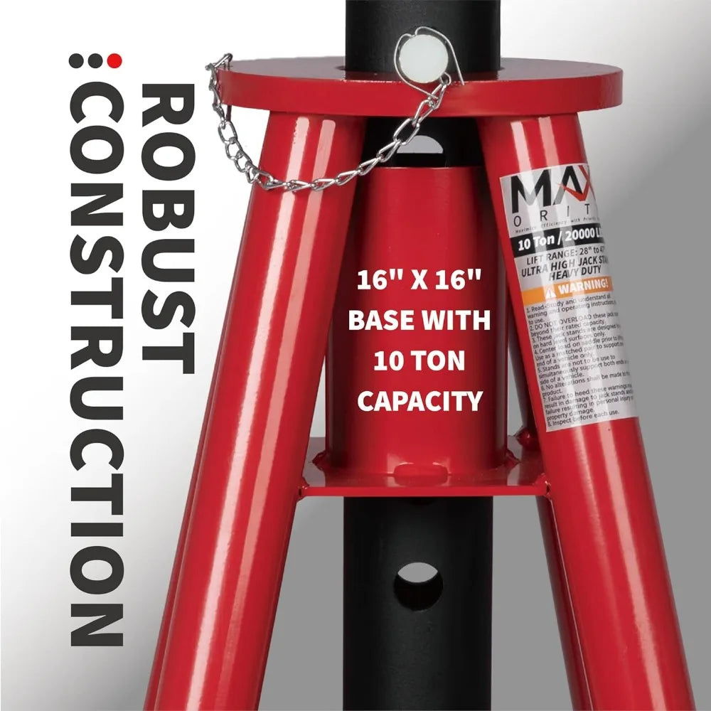 Heavy-Duty Pin Type Adjustable Jack Stands For Trucks And Equipment