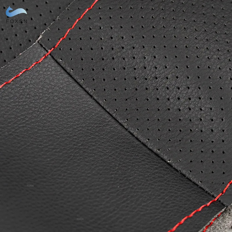 Hand-Stitch Microfiber Leather Steering Wheel Cover for Fiat 500 Models 2007-2015