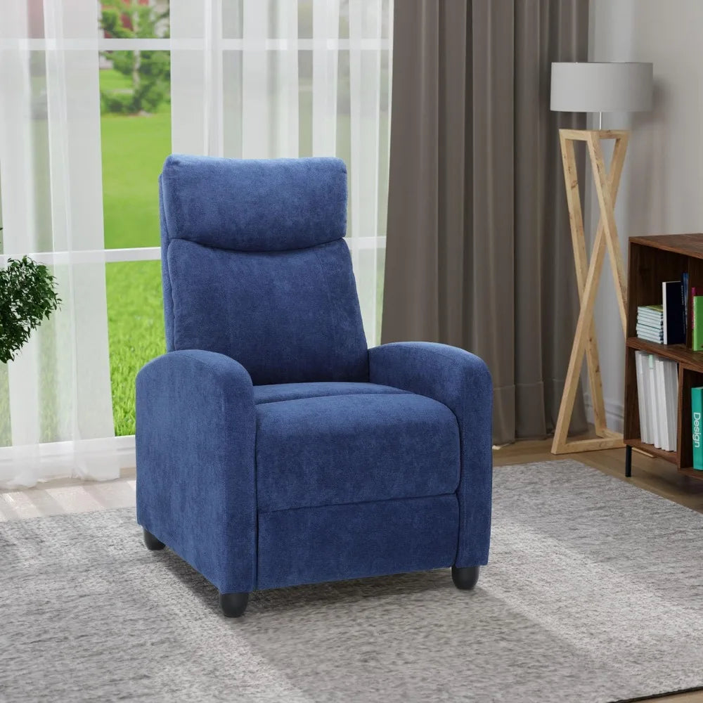 Linen Upholstered Luxurious Recliner Chair With Adjustable Backrest And Footrest