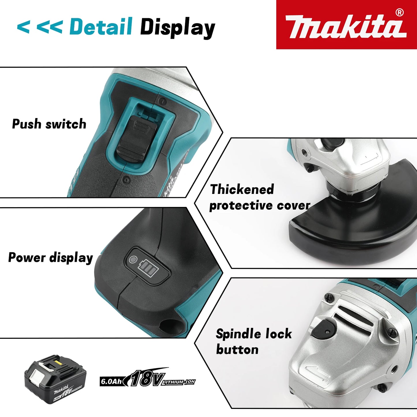 Makita DGA404 18V Brushless Cordless Angle Grinder Pro