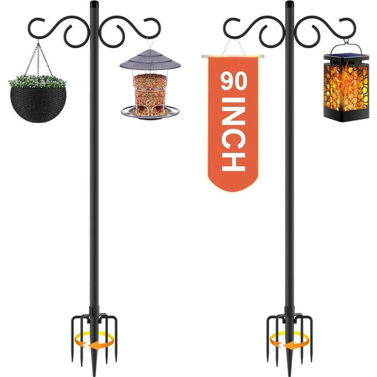Double Shepherds Hooks for Outdoor Bird Feeders and Decor
