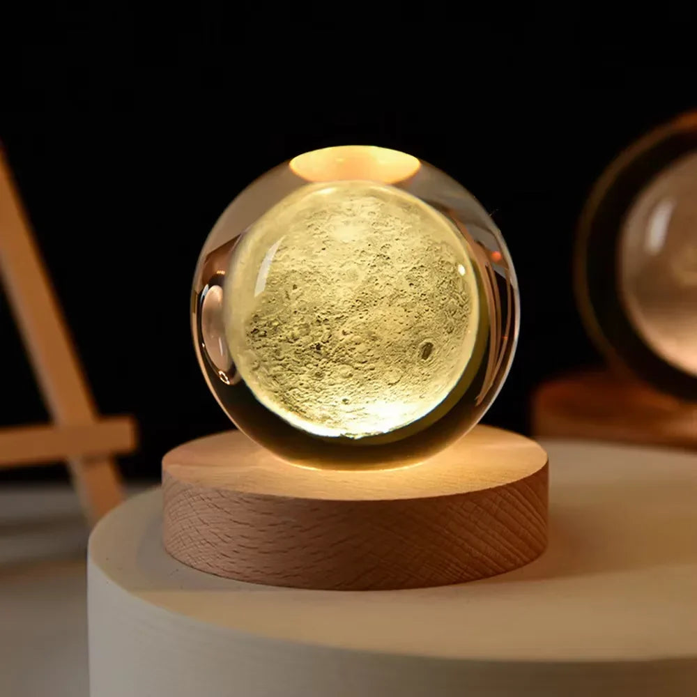 LED Night Light Saturn 3D Moon Table Lamp for Kids