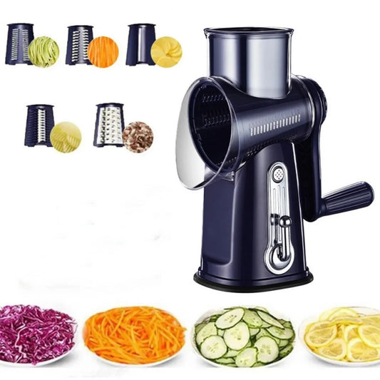 Rotary Vegetable Slicer and Grater 5 In 1 Kitchen Tool