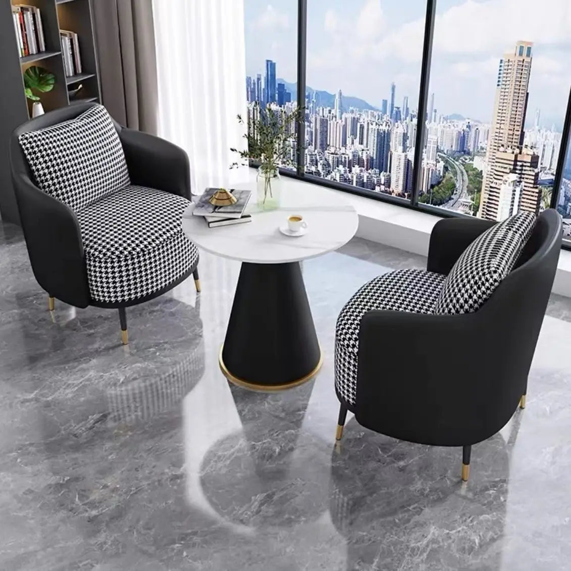 CN Guangdong Light Luxury U Shaped Sofa Coffee Table Set